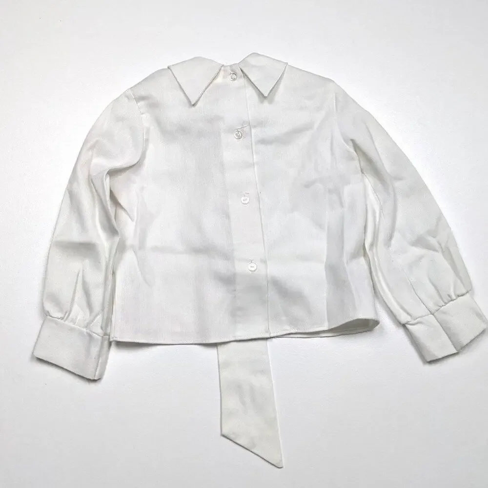 Vintage Cinderella Shirt Size 3-4T White Darted Collar Blouse Sz 3-4